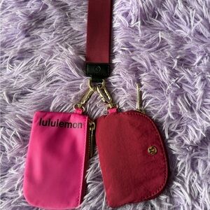 Lululemon Pink and Red Pouches with Strap